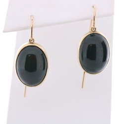 9ct Gold bloodstone drop earrings MS831A