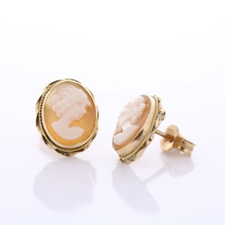 9ct Gold cameo stud earrings MS201