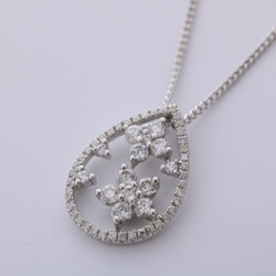 9ct White gold floral diamond necklace MS121A