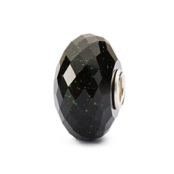 Faceted Green Goldstone Bead