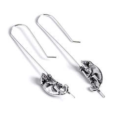 Henryka Climbin Chameleon Hook Earrings in Silver - EH683-COS