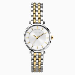 Accurist Ladies' Watch Silver Case & Brass Bracelet with Silver Dial - 8007