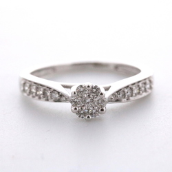 9ct White Gold Diamond Cluster Ring - MS1550