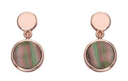 Fiorelli Rose Gold Plated Drop Earrings with Mother of Pearl E5641