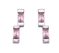Fiorelli Silver Open Side Blush Baguette Earrings E5661P