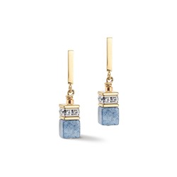 Coeur De Lion Pastel Blue GeoCube Drop Earrings - 4606/21-0720