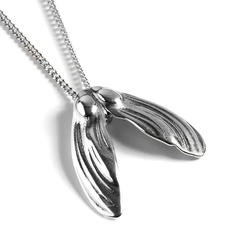 Henryka Sycamore Seeds Necklace in Silver