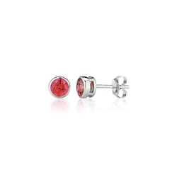 Perfection Swarovski Zirconia Red Single Stone Stud Earrings (1.00ct)