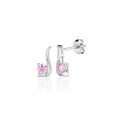 Perfection Swarovski Zirconia Pink Single Stone Twirl Stud Earrings (0.60ct)