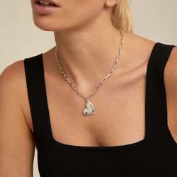 UNOde50 Silver Plated Heartbeat Necklace