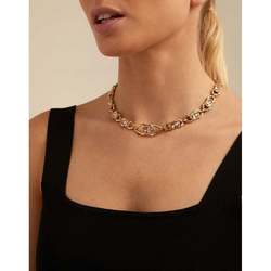 UNOde50 Madame Pink Crystal Metal Plated Necklace