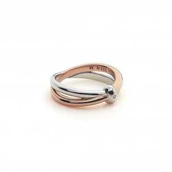 Hot Diamonds - Eternity Silver & 18ct Rose Gold Vermeil Interlocking Ring, Size N - DR112/N