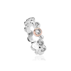 Clogau Gold Celebration Silver Ring - Size P - 3SMR2