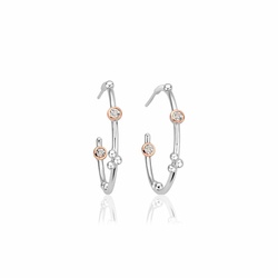 Clogau Gold Celebration Silver Half-Hoop Earrings - 3SMHHE1