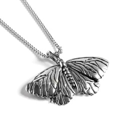 Henryka Moth Necklace in Silver