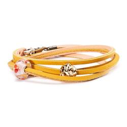 Bracelet Leather Yellow - Light Pink Various Sizes