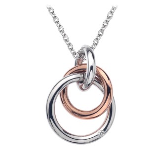 Hot Diamonds - Eternity Silver & Rose Gold Plated Captured Circles Pendant - DP373