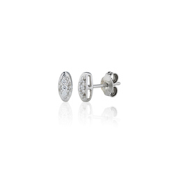Trilogy Stud Earrings on an Oval Mount (0.10ct) - E3649