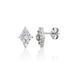 Diamond Shaped Cluster Stud Earrings (0.80ct) - E3673
