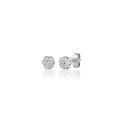 Seven Stone Round Cluster Stud Earrings (0.25ct) - E2045