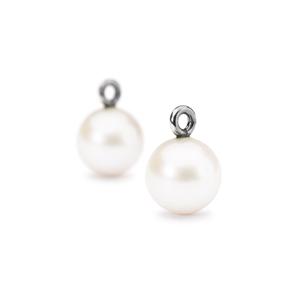 White Pearl Round Drops Earrings