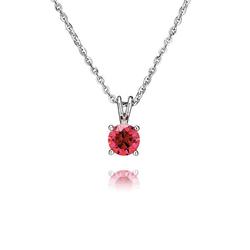 Red Single Stone Four Claw Pendant (1.00ct) - P0100R