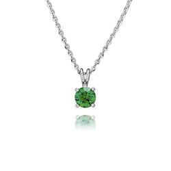Green Single Stone Four Claw Pendant (1.00ct) - P0100G
