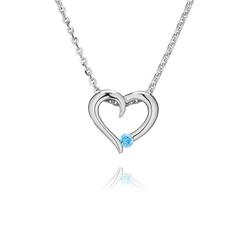 Blue Heart Pendant With A Single Stone (0.10ct) - P5519B