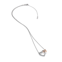 Hot Diamonds Togetherness Open Heart Pendant with Rose Gold Plated Accents