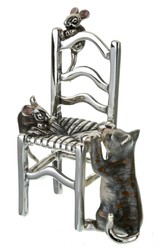 Cat and Mice on Chair,  - 12962