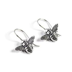 Henryka Cute Honey Bee Drop Earrings In Silver - Eh658-Cos