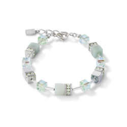 Coeur De Lion Geo Cube Bracelet Amazonite & Haematite Light Green - 4017300520