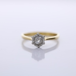 18ct Gold diamond solitaire ring MS1424A