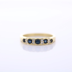 18ct Gold sapphire and diamond half eternity ring MS901A
