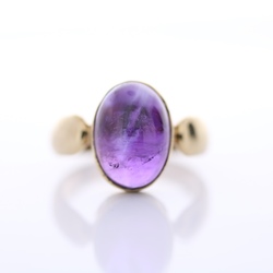 9ct Gold oval cabochon amethyst ring MS1437D